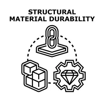 Structural material durability creating strong construction engineering Stock Illustration