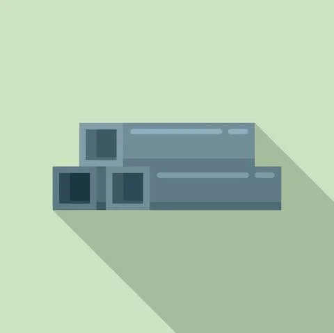Structural metal bars icon, flat style 库存插图