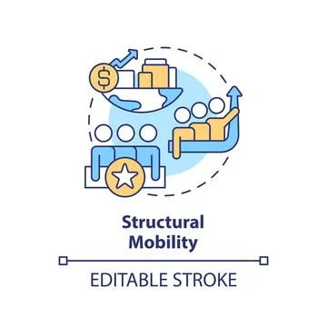 Structural mobility multi color concept icon Stock Illustration