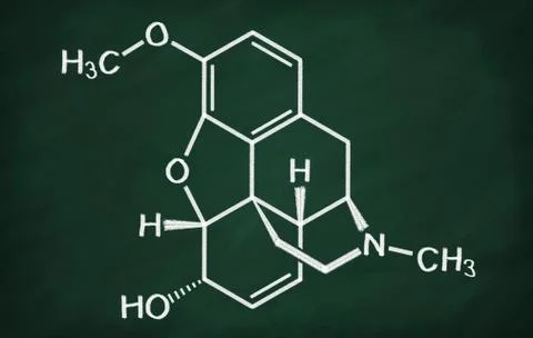 Structural model of Codeine Stock Illustration