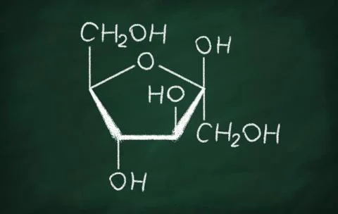 Structural model of Fructose Stock Illustration