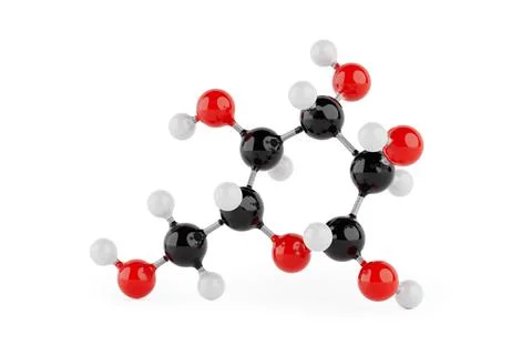 Structural Model of Glucose Molecule. 3d Rendering Stock Illustration
