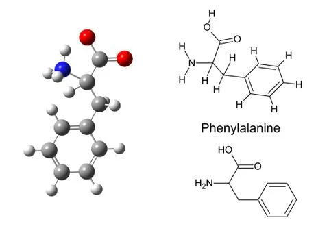 Structural model of phenylalanine molecule Stock Illustration