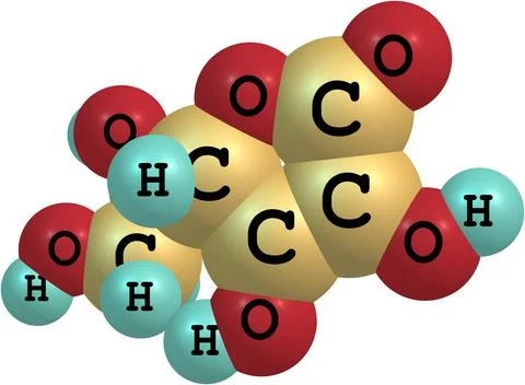 Structural model of Vitamin C Stock Illustration