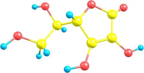 Structural model of Vitamin C Stock Illustration