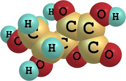 Structural model of Vitamin C Stock Illustration