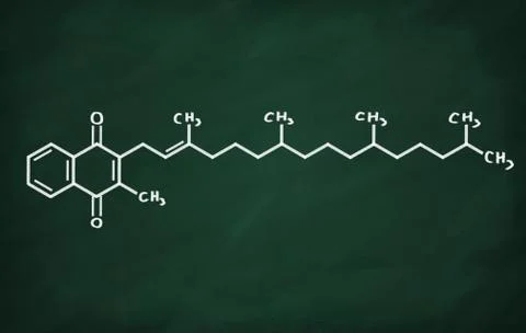 Structural model of Vitamin K Illustrazione stock