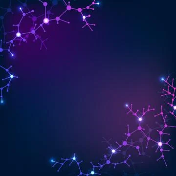 Structural molecule elements, neuron network. Science and chemistry vector Stock Illustration