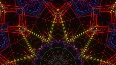 Structural Neon Kaleidoscope Arc Video stock 83650222