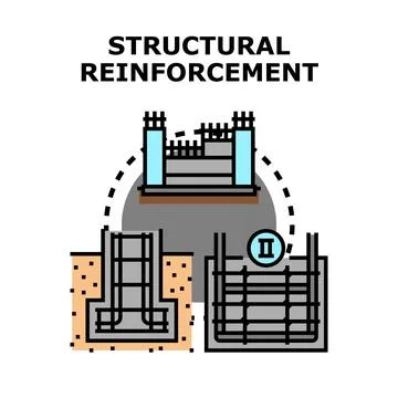 Structural reinforcement concept for building foundation durability Stock Illustration