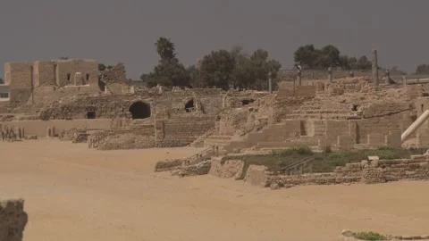 Structural Remnants, Caesarea Maritima, Israel Stock Footage 321976231