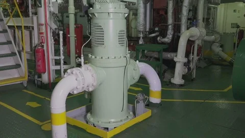 Structural ship elements of electric and pumping equipment Stock Footage 121116787
