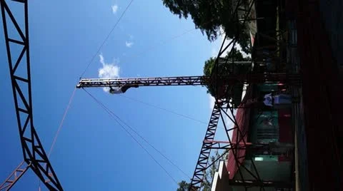 Structural Steel Boom Worker Stock Footage 21859817