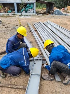 Structural steel components Stock Photos