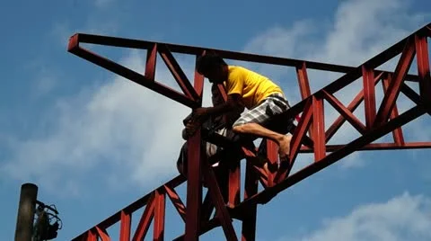 Structural Steel Construction Stock Footage 21853366