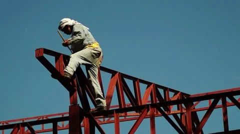Structural Steel Construction Stock Footage 21855435