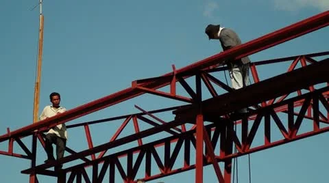 Structural Steel Construction Stock Footage