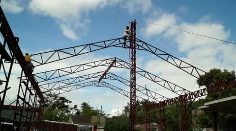 Structural Steel Worker Stock Footage 22304286