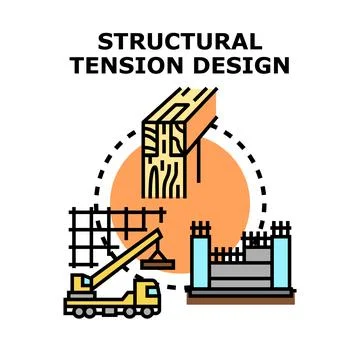 Structural tension design process in architecture engineering Stock Illustration