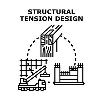 Structural tension design process in architecture engineering Stock Illustration