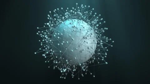 Structure 3d rendering connection and particles Stock Illustration