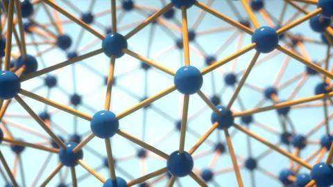 Structure 3d rendering connection and particles 스톡 일러스트