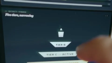 Structure of 5 tiers in a pyramid-like diagram Stock Footage 333859452