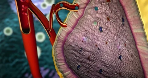 Structure of adrenal gland Stock Footage 100644997