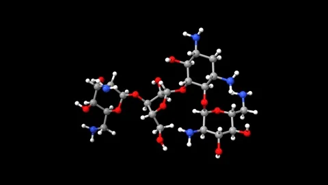 Structure of aminoglycoside antibiotic neomycin Stock Footage 295070028