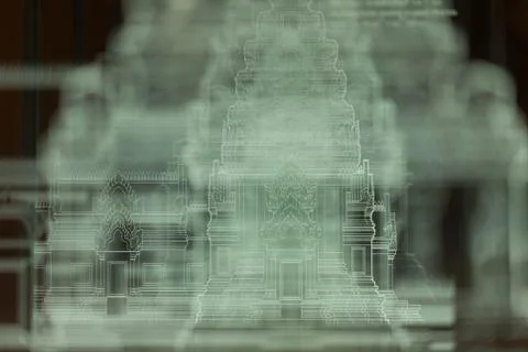 Structure of ancient monuments on a black and white background. Stock Photos