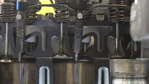 The structure and operation of the diesel engine of the truck in the context, Stock Footage 114937214