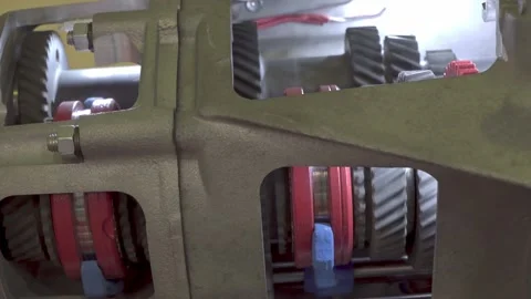 The structure and operation of transmission,  in the context, close-up Stock Footage 159540900