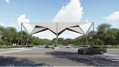 Structure and Style Balancing Architecture and Design in Gate Interiors Stock-Illustration