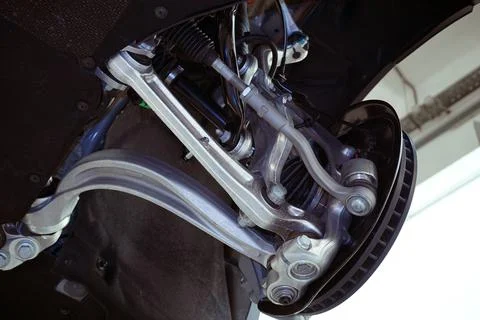 Structure and suspension elements of a modern car. Stock Photos