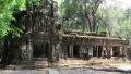 Structure in Angkor Thom temple complex in Cambodia HD Footage
