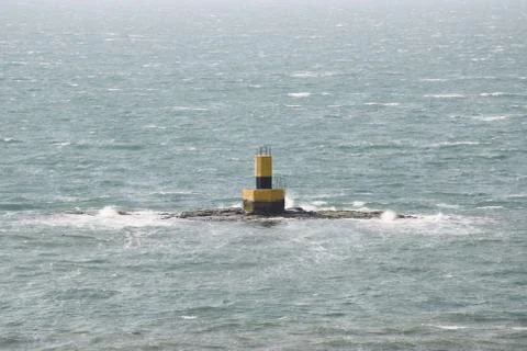 A structure for announcing sunken rock Stock Photos