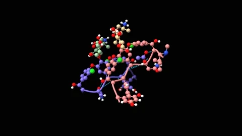 Structure of antibiotic vancomycin Stock Footage 157107905
