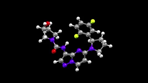 Structure of the anticancer drug larotrectinib. Vidéo 337905884