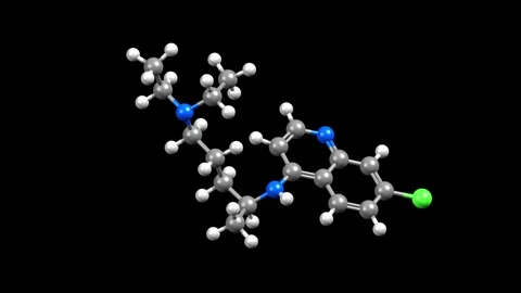 Structure of antimalarial medication chloroquine. 스톡 동영상 336943162