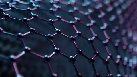 Structure of artificial hexagonal nano material. Nanotechnology concept. Looping Stock Footage 112650183