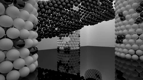 The structure of the black and white spheres. DNA.  Видео 83683916
