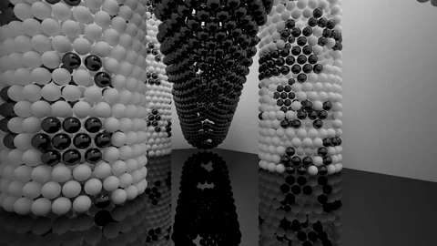 The structure of the black and white spheres. DNA.  库存影片 83683953