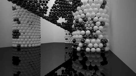 The structure of the black and white spheres. DNA.  Stock Footage 83683969