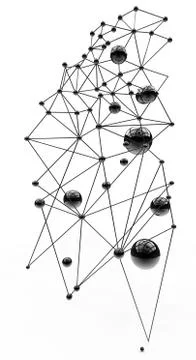 Structure of black balls 3D illustration Stock Illustration