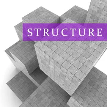Structure Blocks Means Organized Framework 3d Rendering Stock Illustration