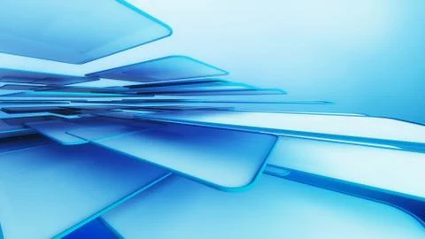 Structure of blue architecture cubes on blue background in technology concept Stock Illustration