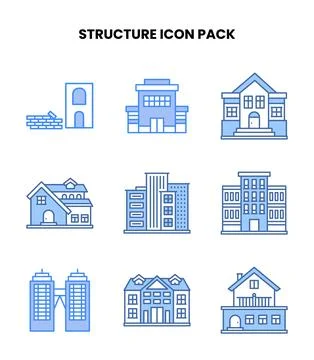 Structure Blue Collection Icons Pack イラスト素材