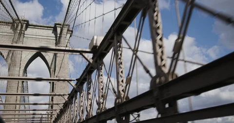 Structure of Brooklyn Bridge Stock Footage 145283229