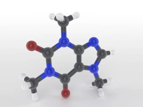 Structure of a caffeine molecule Stock Illustration
