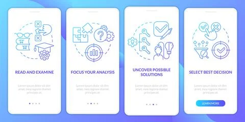 Structure of case study blue gradient onboarding mobile app screen Stock Illustration